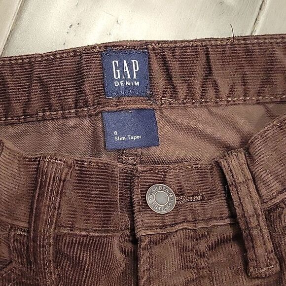 Kids Slim Taper Corduroy Pants with Washwell - Picture 5 of 7